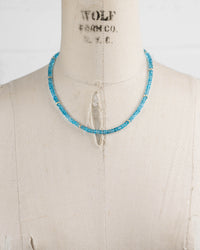 14k Gold Natural Swiss Blue Topaz Gemstone Strand Necklace