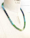 Green & Blue Multi Gemstone Knotted Necklace