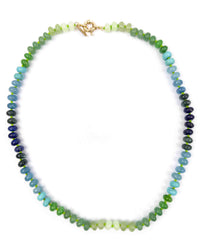 Green & Blue Multi Gemstone Knotted Necklace