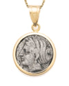 14k Gold Genuine Ancient Greek Coin Necklace (Persephone/Kore; 390-340 B.C.)