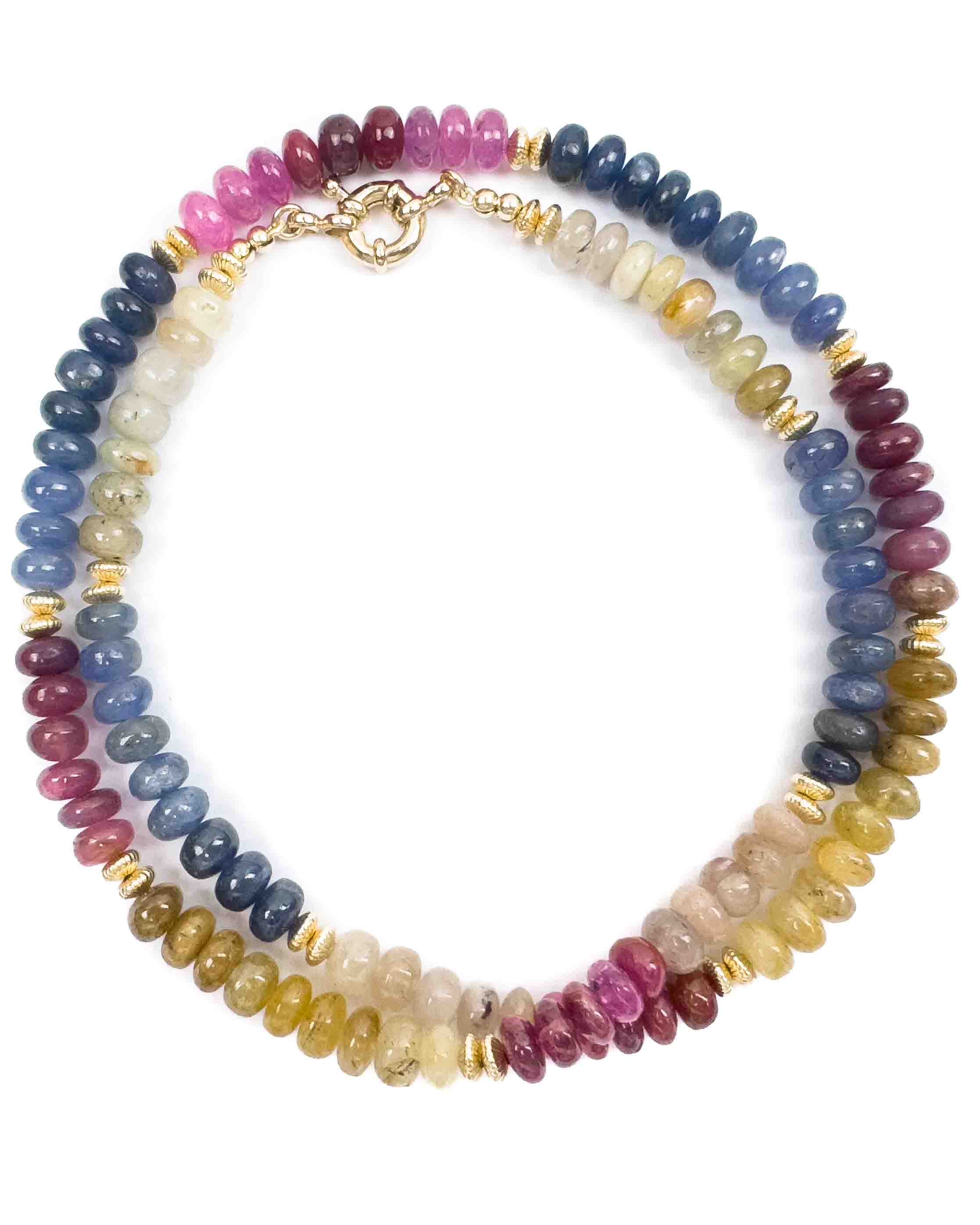 Smooth Rainbow Sapphire Necklace