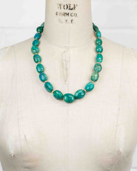 Natural Chrysocolla Nugget 14k Gold Filled Gemstone Strand Necklace