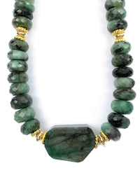 Natural Brazilian Emerald Nugget Necklace