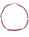 Natural Ruby & Sleeping Beauty Turquoise Nugget Necklace