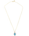 14k Diamond & Turquoise Teardrop Necklace