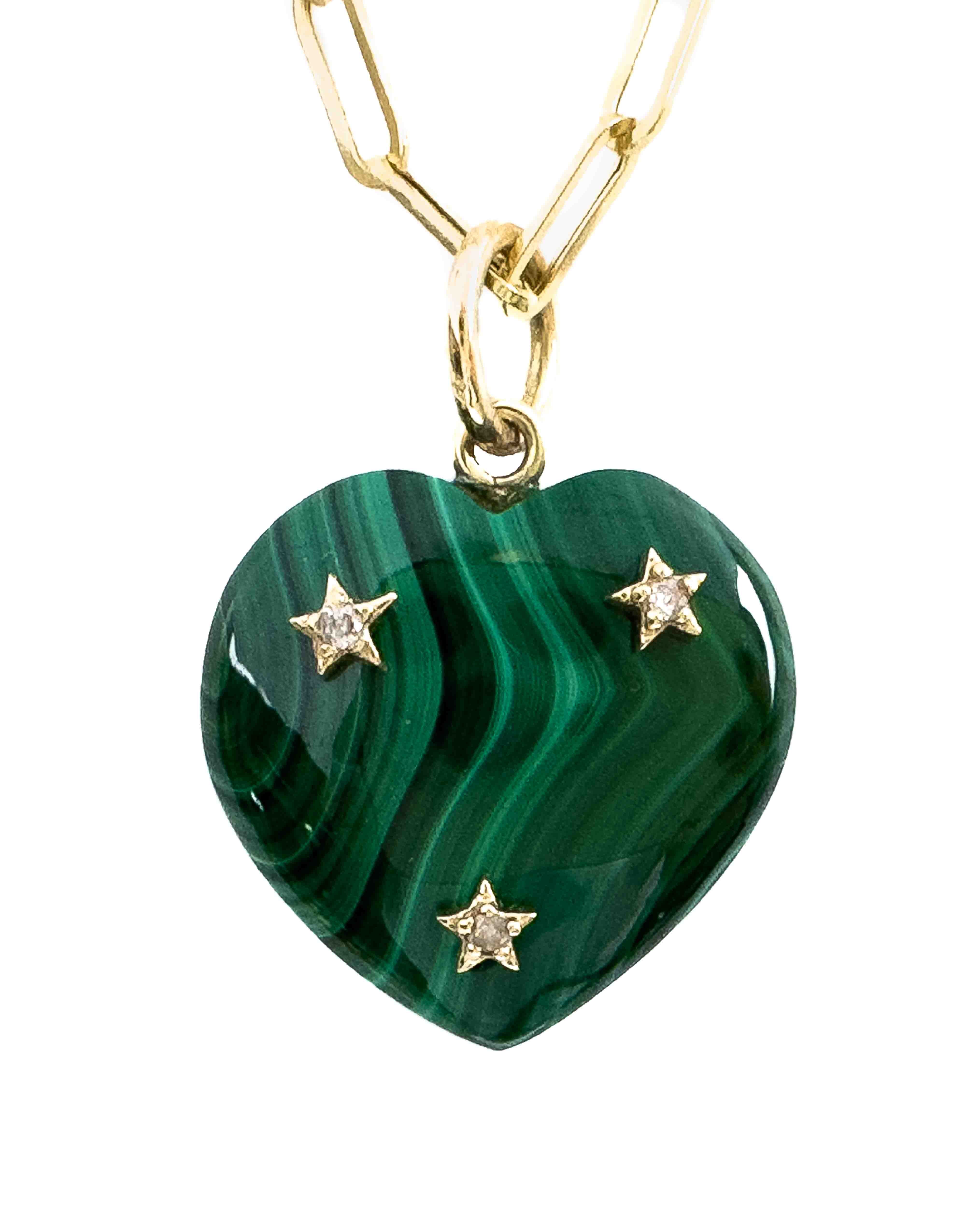 Chopard Rose Gold, Diamond and Malachite Happy Hearts Necklace | Harrods US