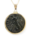 14k Gold Genuine Ancient Roman Coin Pendant Necklace (Antoninus Pius; 138-161 A.D.)