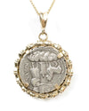 14k Gold Genuine Ancient Roman Republic Coin Necklace (Diana; 81 B.C.)