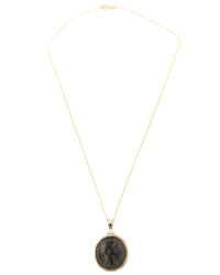 14k Gold Genuine Ancient Roman Coin Pendant Necklace (Antoninus Pius; 138-161 A.D.)