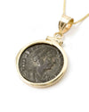 14k Gold Genuine Ancient Roman Coin Necklace (Helena; 330 A.D.)