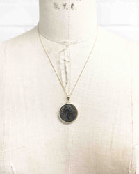 14k Gold Genuine Ancient Roman Coin Pendant Necklace (Antoninus Pius; 138-161 A.D.)