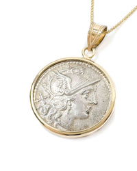 14k Gold Filled Ancient Roman Coin Necklace (Roma; 206-195 B.C.)