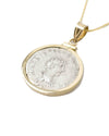 14k Gold Genuine Ancient Roman Coin Necklace (Marcus Aurelius/Antoninus Pius; 138-161 A.D.)