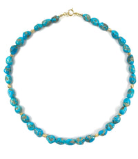 Natural Un-Dyed Arizona Castle Dome Turquoise Nugget Necklace