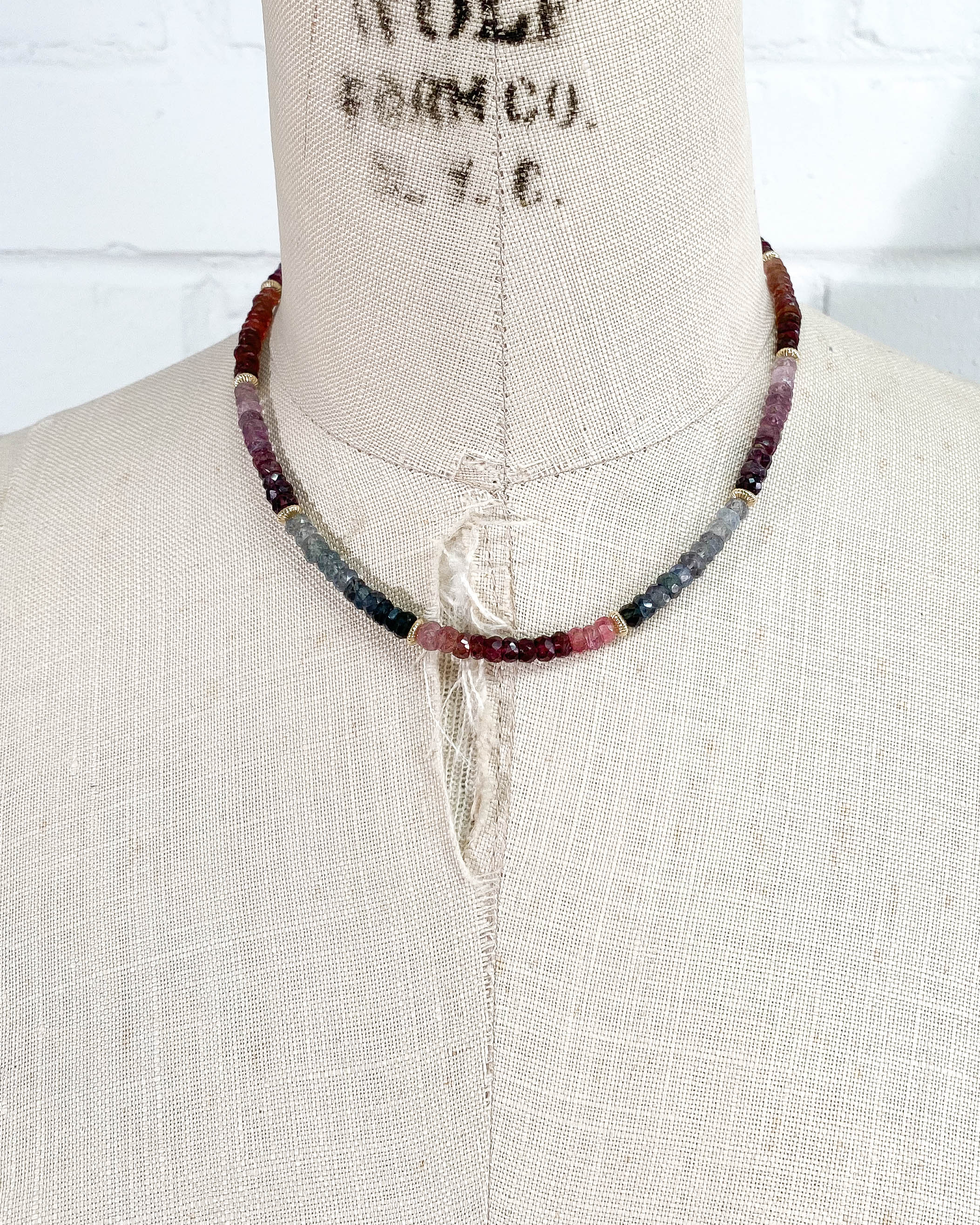 Faceted Multi-Color Spinel Strand Necklace