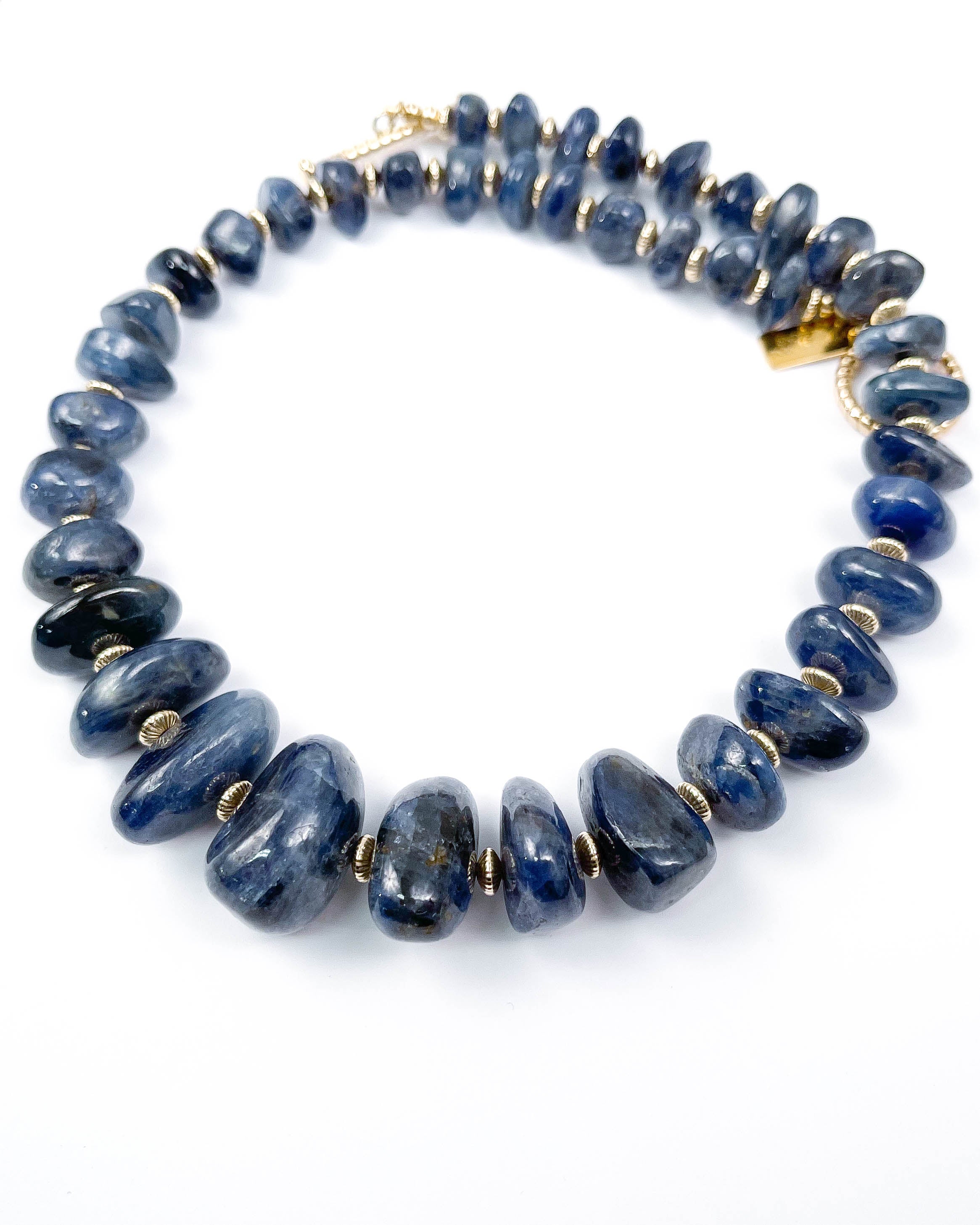 Natural Tumbled Blue Sapphire Necklace