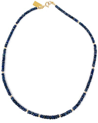 14k Gold Graduated Blue Sapphire Necklace