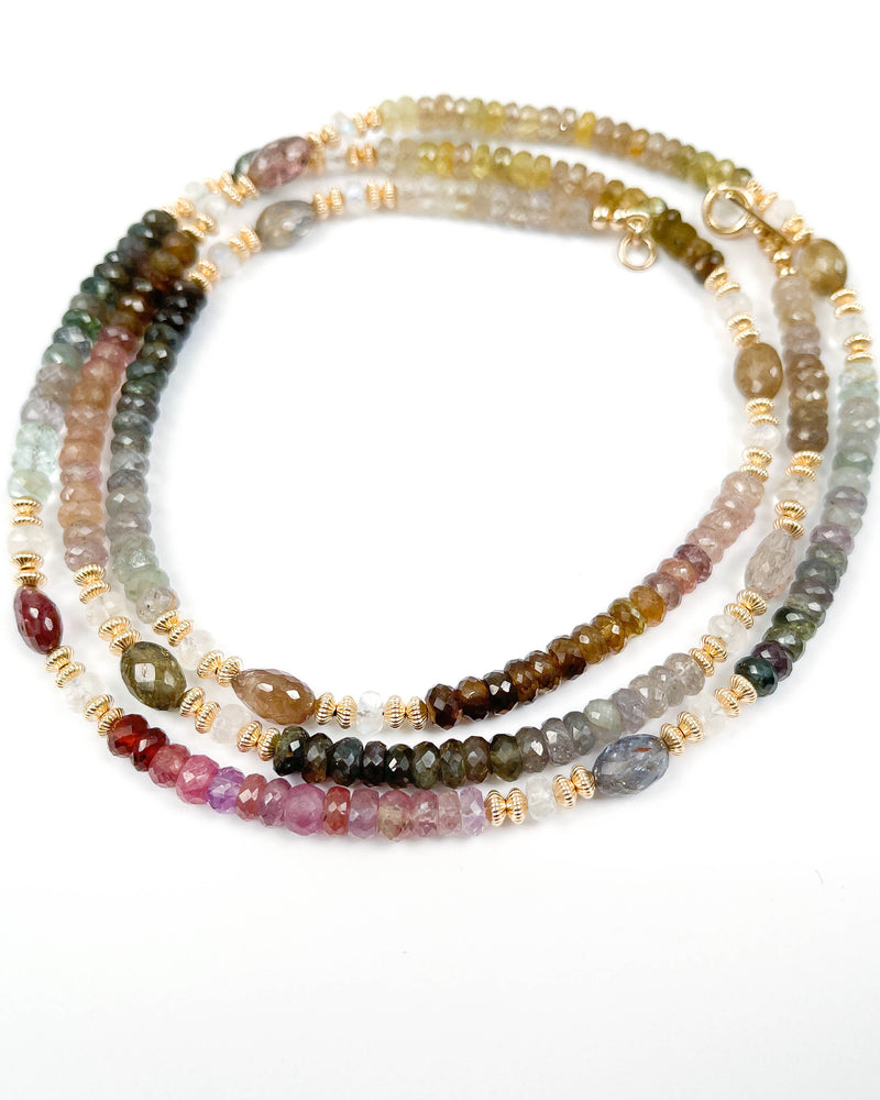 Rainbow Natural Sapphire Strand Necklace