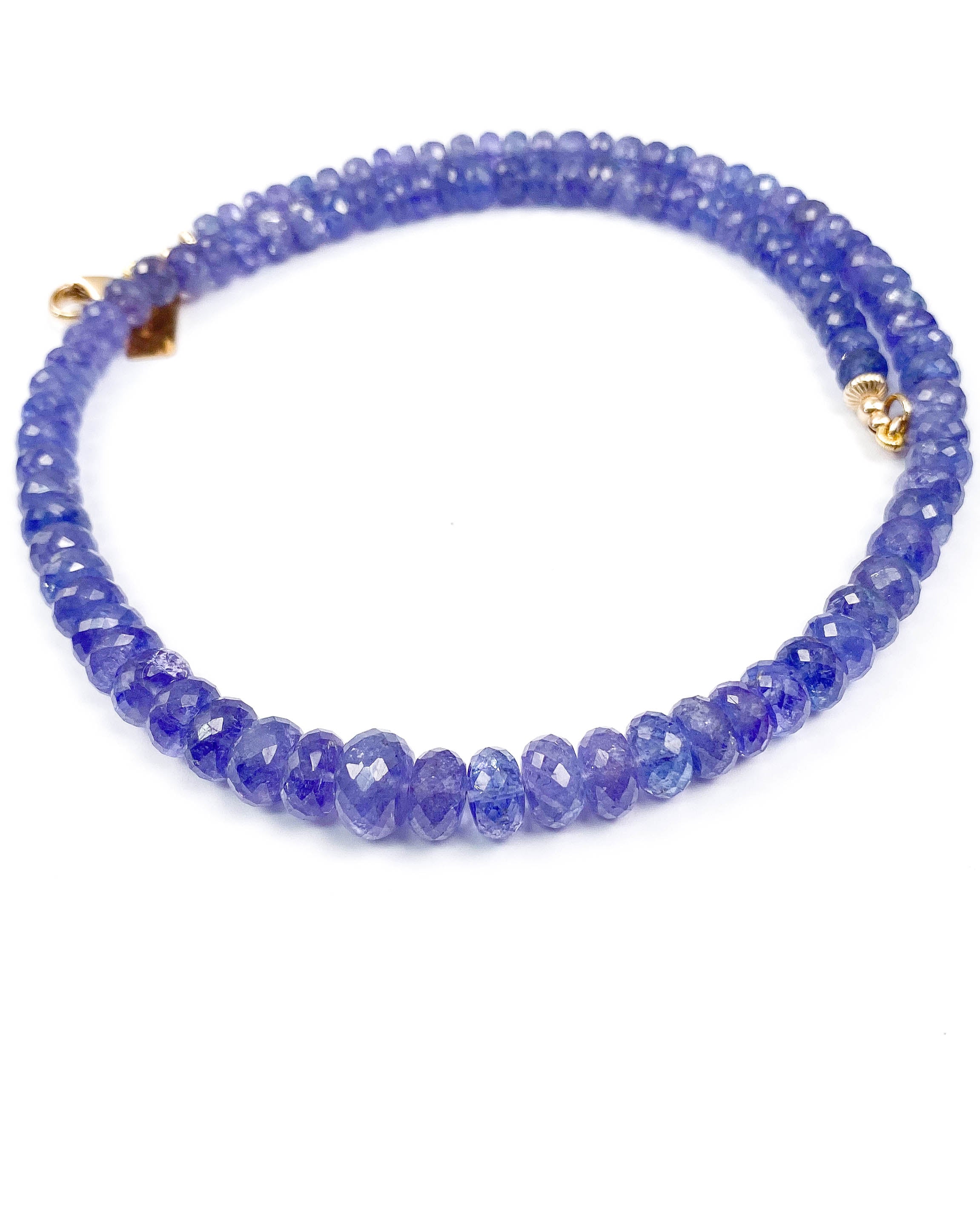Graduated Faceted Purple Tanzanite Necklace