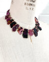 AAA Quality Pink/Black Tourmaline & Ruby Nugget Statement Necklace