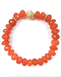 Diamond & Carnelian Stretch Bracelet