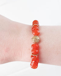 Diamond & Carnelian Stretch Bracelet