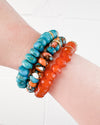 Diamond & Carnelian Stretch Bracelet