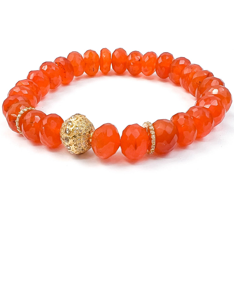 Diamond & Carnelian Stretch Bracelet