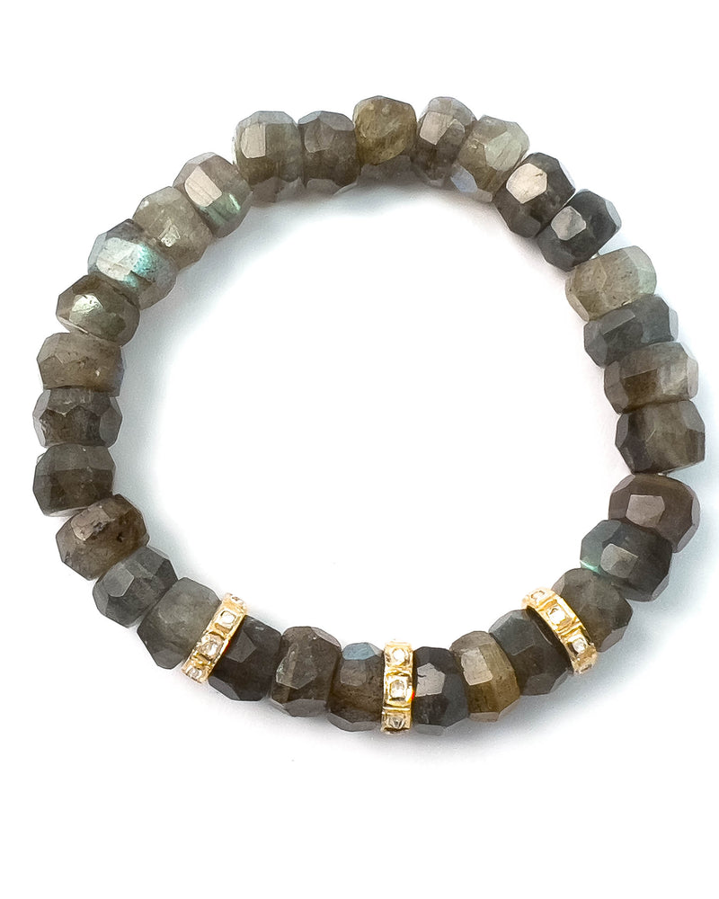 Diamond & Labradorite Stretch Bracelet