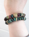 Diamond & Watermelon Tourmaline Stretch Bracelet