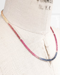 14k Gold Rainbow Sapphire Necklace