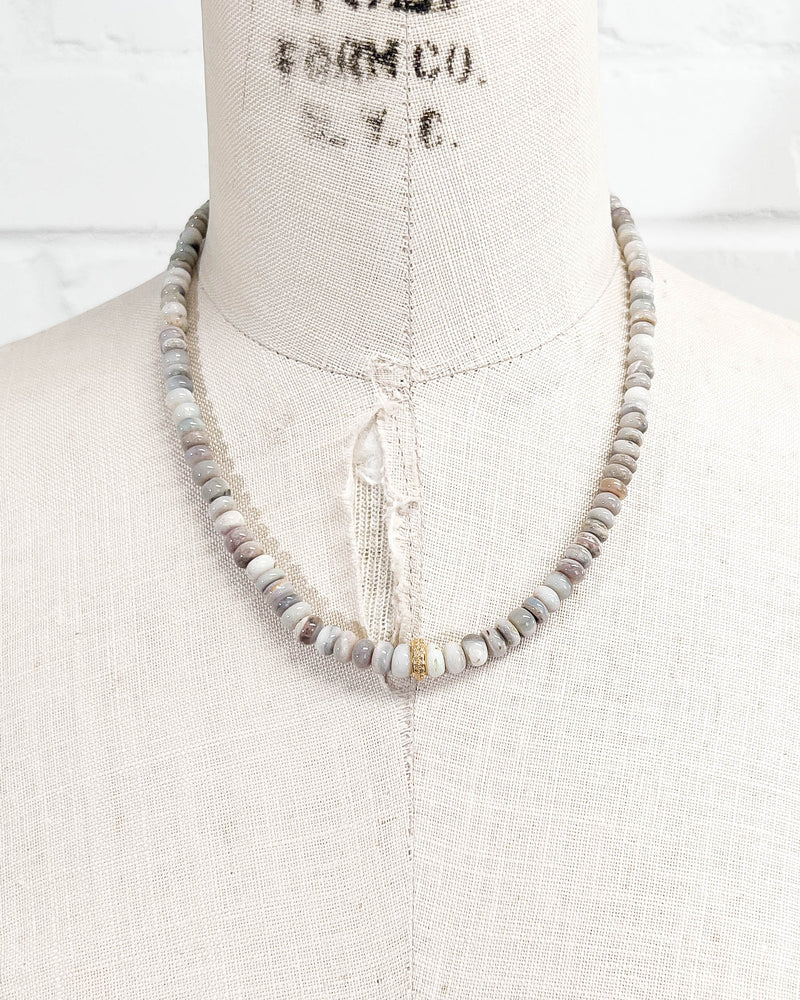Pavé Diamond & Australian Boulder Opal Necklace