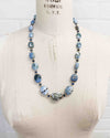 Blue Owyhee Opal Nugget & Kyanite Strand Necklace