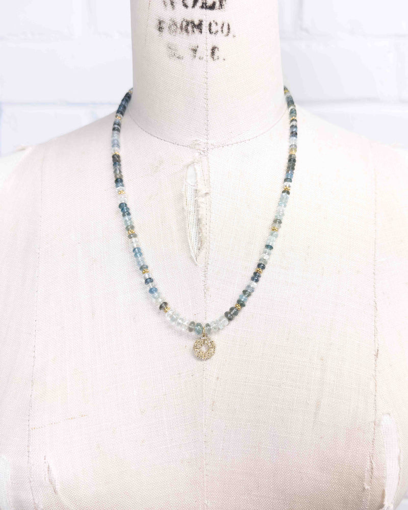 Diamond North Star & Aquamarine Necklace