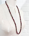 Ruby Quartz & Chocolate Peacock Pearl Strand Necklace