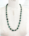 Brazilian Emerald Nugget Blue Apatite Strand Necklace