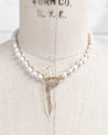 9k Gold Pearl Screw Lock on Hand-Knotted Baroque Pearl Necklace