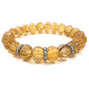 Diamond Spacer and Carved Golden Citrine Bracelet