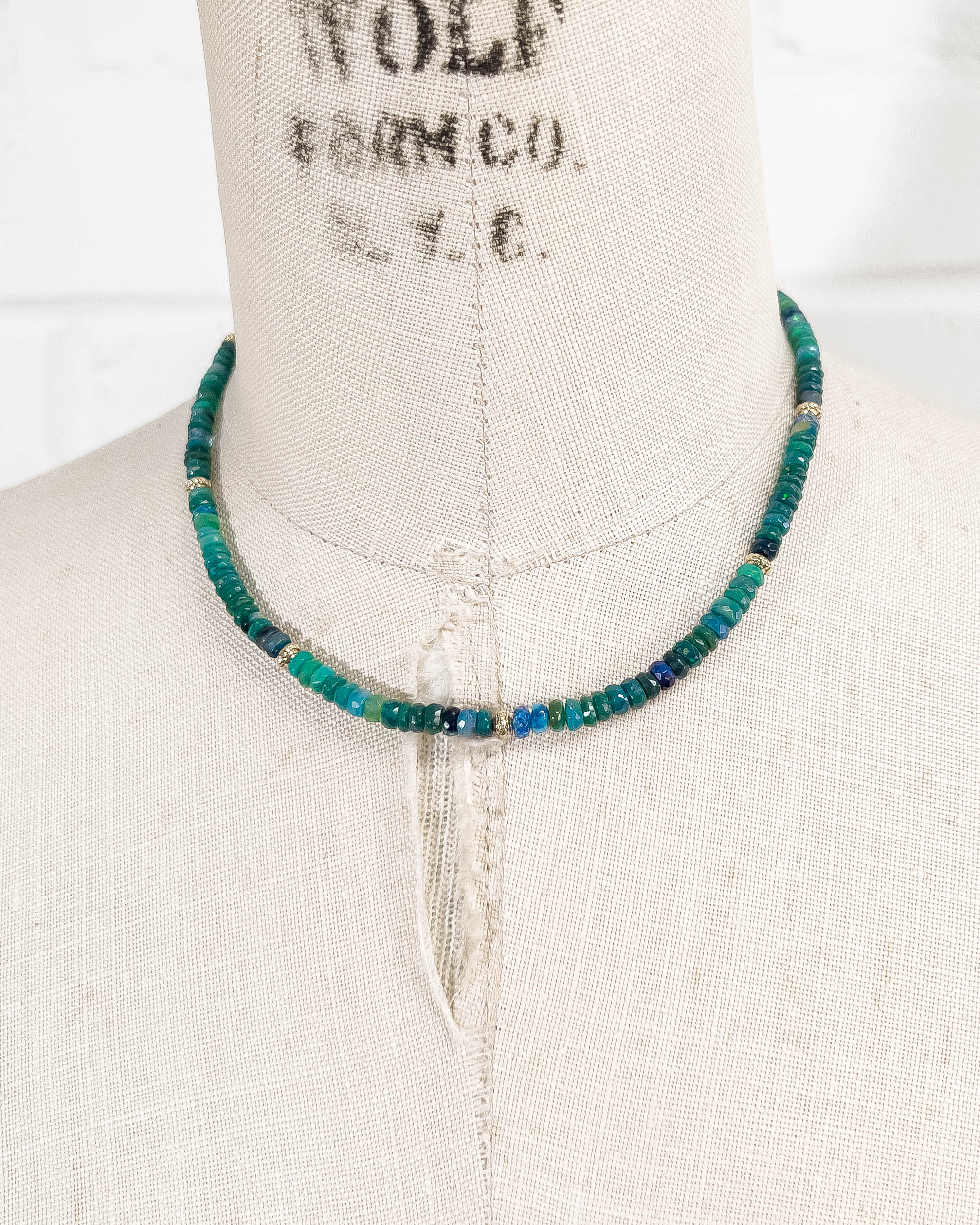 Blue-Green Ethiopian Opal Necklace