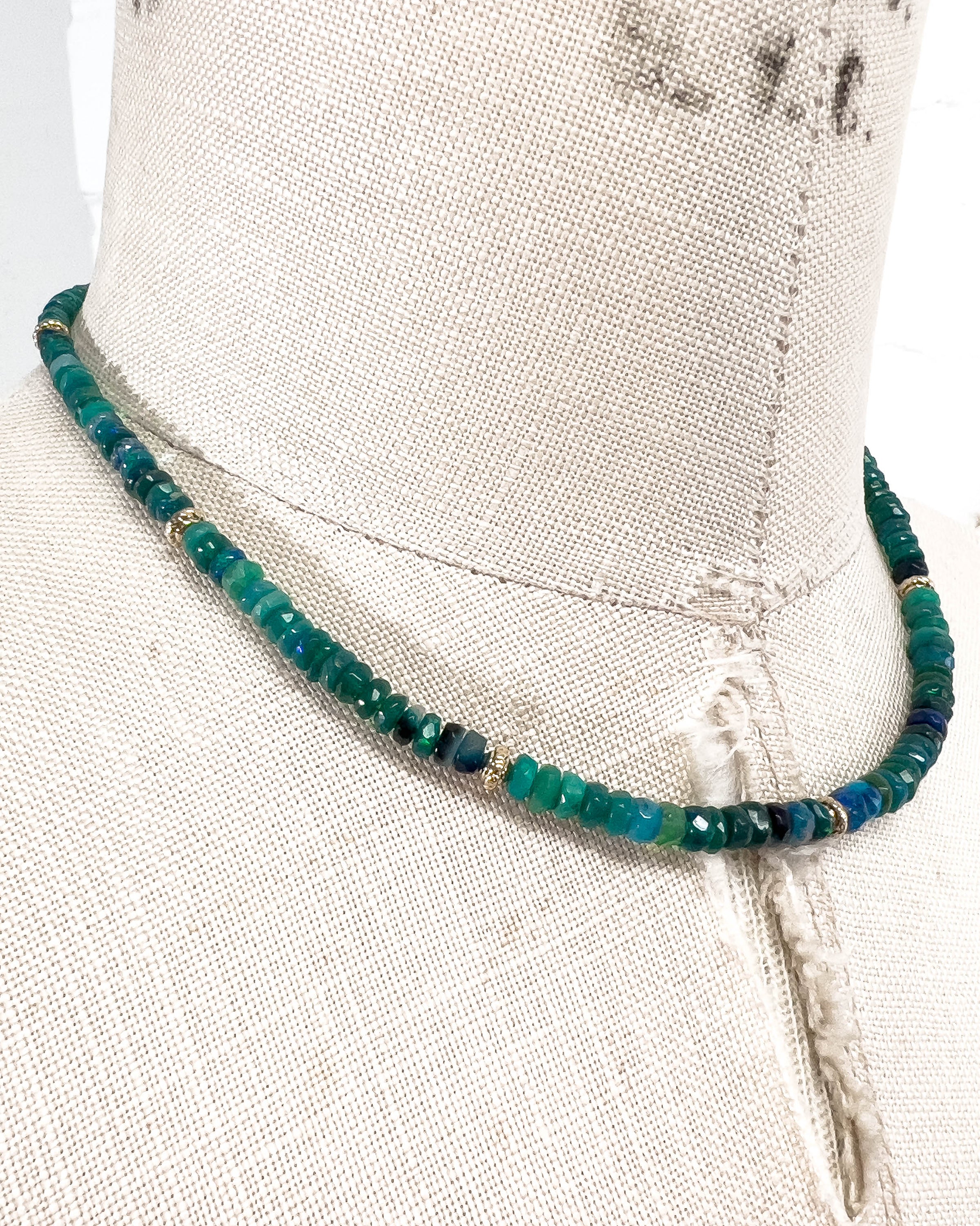 Blue-Green Ethiopian Opal Necklace