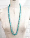 Natural Arizona Kingman Turquoise Hand-Knotted Diamond Clasp Necklace