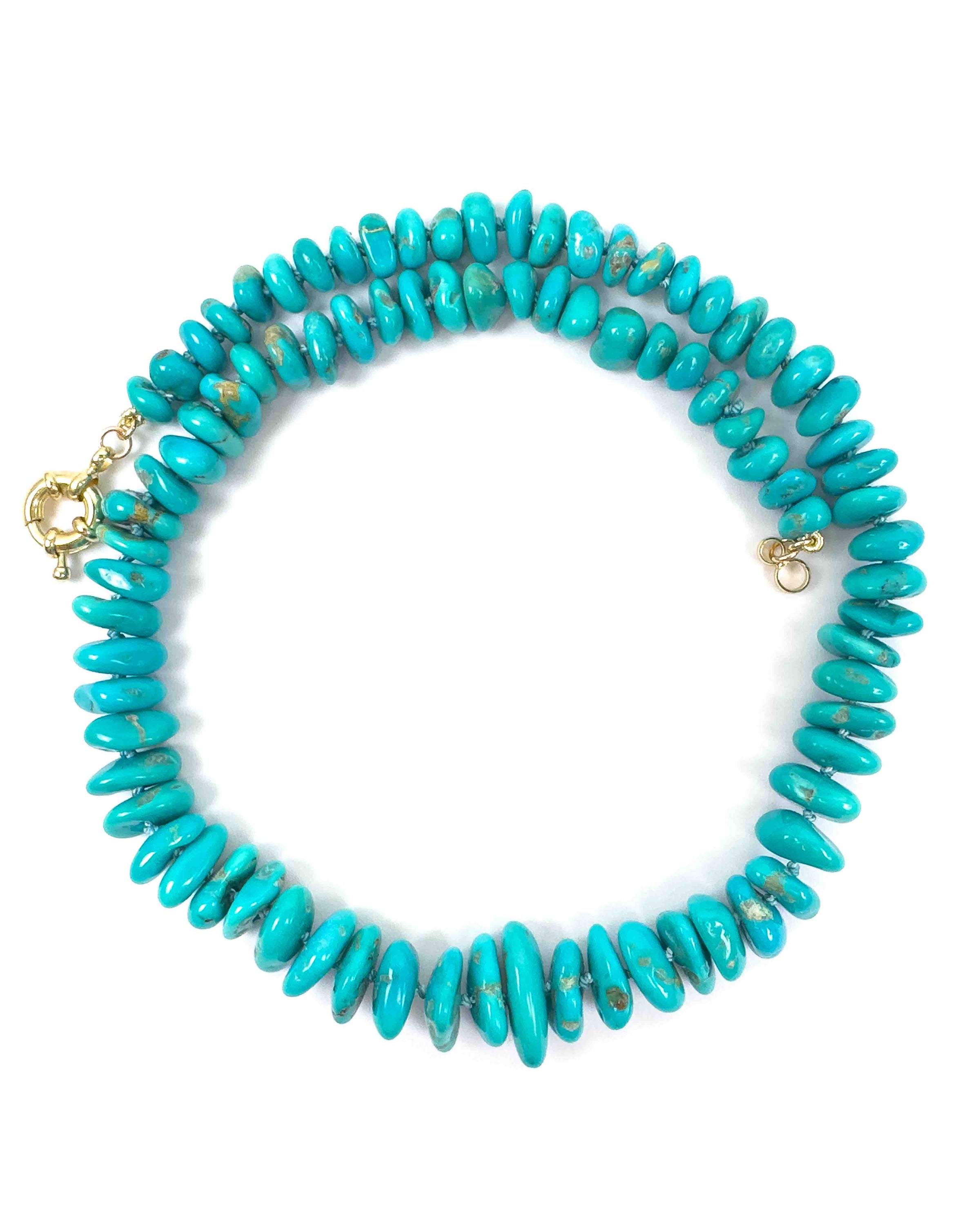 Hand-Knotted Natural Un-Dyed Sleeping Beauty Turquoise Nugget Necklace