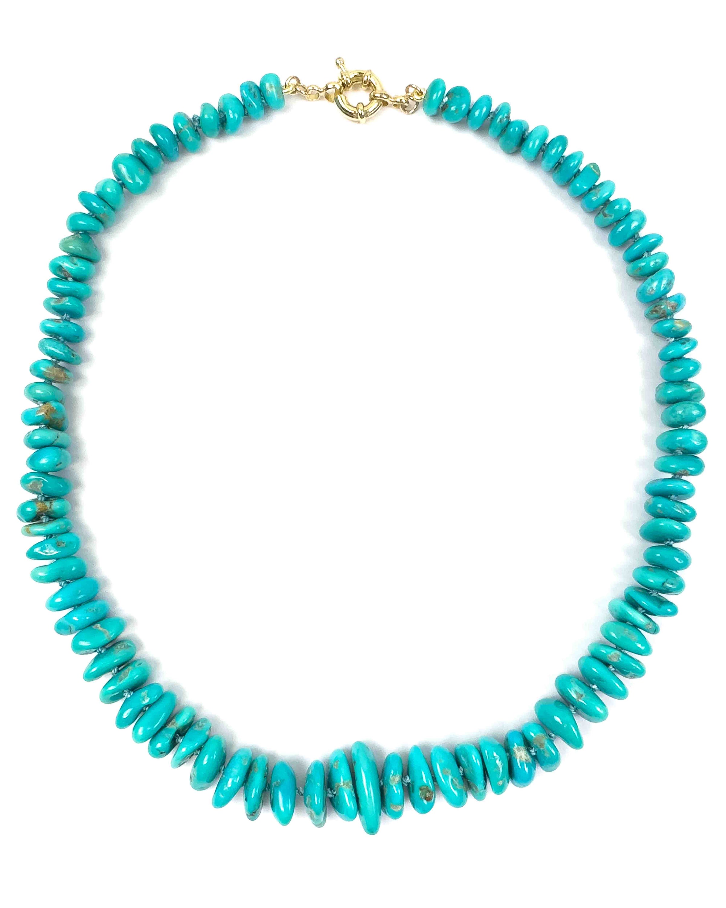 Hand-Knotted Natural Un-Dyed Sleeping Beauty Turquoise Nugget Necklace